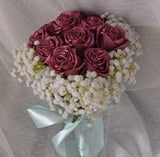 Pink Roses Romantic Wedding Bouquet
