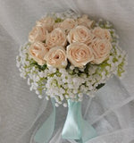 Pink Roses Romantic Wedding Bouquet
