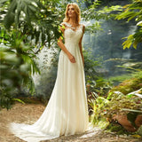 Lace O-Neck Wedding Dress