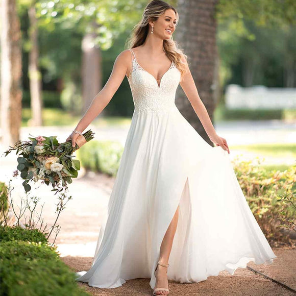 White Chiffon Wedding Dress