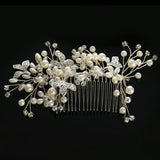 Silver Rhinestone Handmade Hair Comb