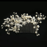 Silver Rhinestone Handmade Hair Comb