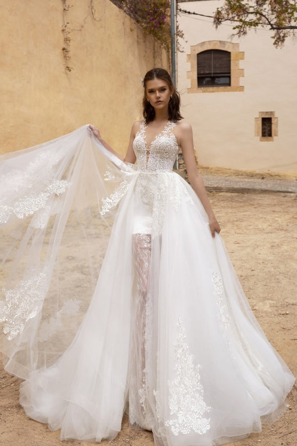 Skirt Illusion Tulle Wedding Dress
