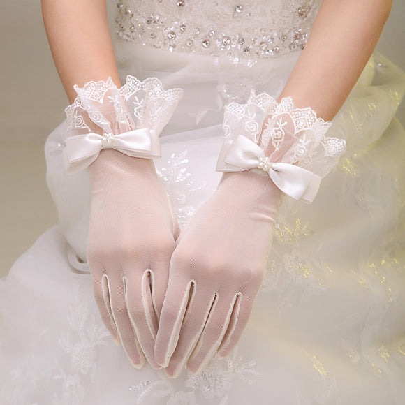 Wrist Short Bridal Gloves