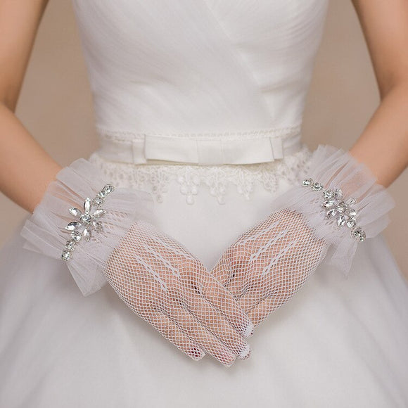 Romantic Short Bridal Gloves