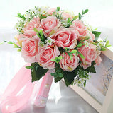 Pink Flowers Wedding Bouquet