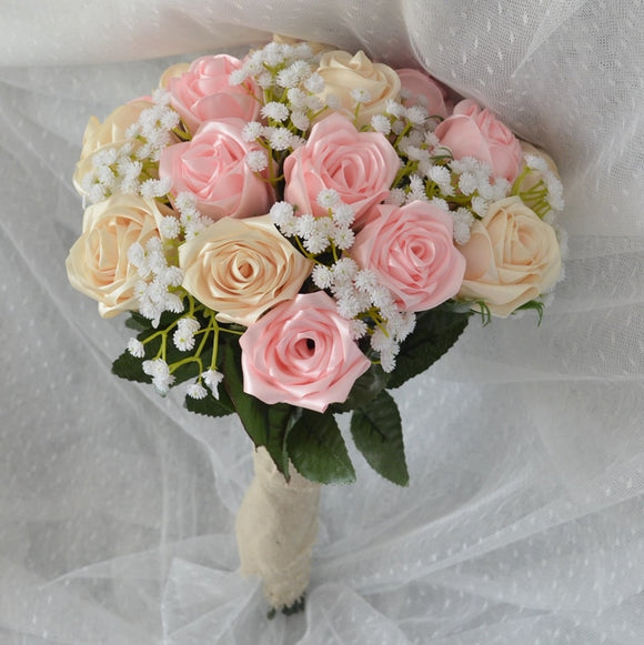 Pink Roses Wedding Bouquet
