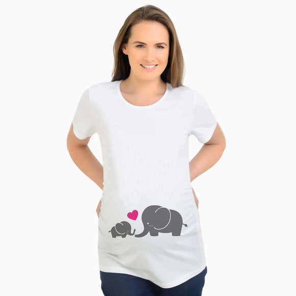 Baby Elephant Print Maternity T-Shirt